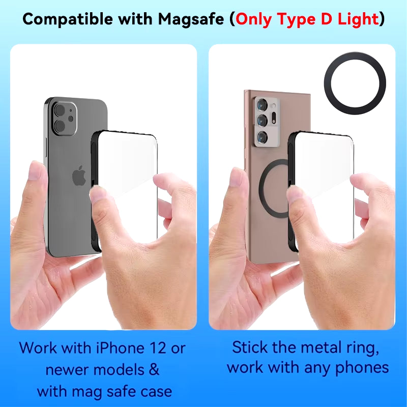 LED Mobile Phone Computer Fill-In Light Adjustable Portable LED Lamp Rechargeable Clip Fill Video Light for Live Selfie Meeting