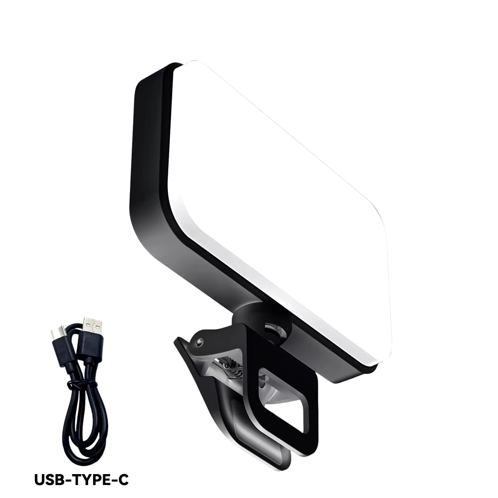 LED Mobile Phone Computer Fill-In Light Adjustable Portable LED Lamp Rechargeable Clip Fill Video Light for Live Selfie Meeting